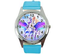 TAPORT® Magic Unicorn Pegasus Round Quartz Watch Blue Leather Band