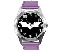 TAPORT Purple Leather Round Watch for Action Movie Fans E2