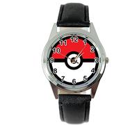 TAPORT Quartz Watch Black Leather Band for Pocket Monsters Fan
