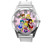 TAPORT Silver Leather Round Watch for Manga Fans