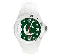 TAPORT White Silicone Quartz Watch for Fans of Pakistan Flag