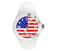 TAPORT White Silicone Quartz Watch USA American Flag
