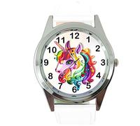 TAPORT® Womens Watch Analogue Quartz with Real Leather Band White Round Unicorn E1