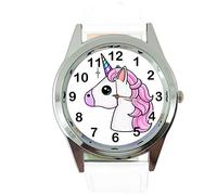 TAPORT® Womens Watch Analogue Quartz with Real Leather Band White Round Unicorn E3