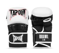 Tapout Brawl Sparring Gloves for MMA, Black and White