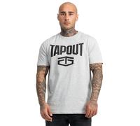 Tapout Men's Active Basic Tee T-Shirt, Marl Grey/Black, XXL
