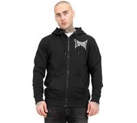 Tapout Men's Hooded Jacket with Zip, Regular Fit, Octagon Full Zip Hoodie, Black/White/Grey, M