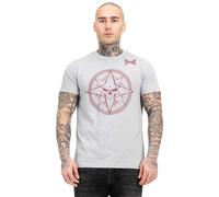 Tapout Men's Skrape Tee T-Shirt, Grey/Red, XL