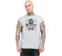 Tapout Men's Skull Tank T-Shirt, Grey/Black/Red, L