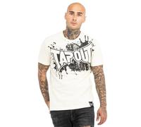 Tapout Men's Splashed T-Shirt, Ecru/Black, S