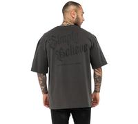 Tapout Men's Simply Believe T-Shirt, Grey/Black, L