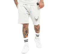 Tapout Men's Tillusion Shorts, Light Grey/Black/Blue, XL