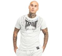 Tapout Men's Tillusion Tee T-Shirt, Light Grey/Black/Blue, XL
