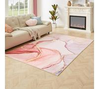 Tappeti Design Rugs Large Living Room 200 x 300 cm, Short Pile Rug Cream Powder Golden Minimalist Style Rugs Bedroom, Hallway, Dining Room