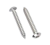 Tapping screws, 10Pcs M4 M5 M6 Hexagon Hex Socket Button Round Head Self Tapping Screw 304 Stainless Steel Wood 6-50mm(16mm,M6-10pcs)