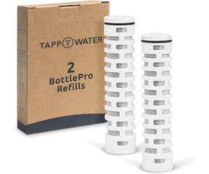Tappwater BottlePro Water Filter Refills, Replacement Water Filter Cartridges for Instant Water Purification, Filters 80+ Contaminants, Pack of 2 Refills, 4 Months Portable Drinking Water Filtration