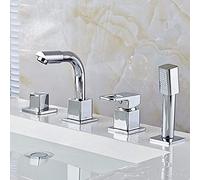 Taps, Bathroom All Bronze Cabinet Four-Piece Set Faucet Cold Heat 360 Degrees Rotate Basin Suit Water-Tap