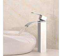 Taps Body Cold Heat Waterfall Basin Water-Tap Single Handle Dual Control High Section Faucet/D/A, Slzmnx, Chrome,