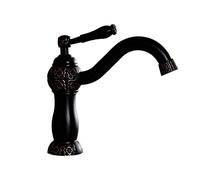 Taps,Faucets,European Style Black Wash Your Face Sculpture WaterTap on The Stage Sink Basinque Faucet Cold Heat High Section All Bronze Bathroom Taps/Short