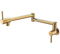 Taps,Faucets,Faucets All Bronze Folding Single Hot Water Basin Taps Horizontal into The Wall Chrome Basin WaterTap Rotate Faucet/Gold