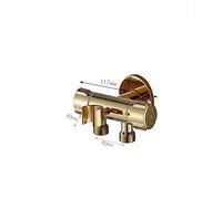 Taps,Faucets,Hot Cold Gold One in Two Out Three Links Angle Valve Shower All Bronze Trap Multifunction Washing Triangle Valve Faucet,Full Set/Angle