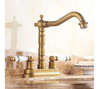 -Taps,Faucets,Hot Cold Sink Mixer Tap Spout Tall Bathroom Kitchen Countertop Faucet Tapsque Brass Finish Retro