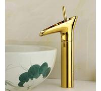 -Taps Faucets Hot Cold Washbasin Bathroom Faucet Mixer Waterfall Hot and Cold Water Taps for Basin of Bathroom/Golden 1