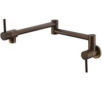 Taps for Kitchen Pot Filler Wall Mounted, 360 Rotating Telescopic Multi-Function Cold Water Tap Double Handle, Kitchen Faucet Kitchen Sinks Tap-Vintage Black,Rose Gold,Antique