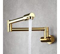 Taps for Kitchen Pot Filler Wall Mounted, 360 Swivel Universal Cold Water Tap Single Handle Multi-Function, Kitchen Faucet Kitchen Sinks Tap-Chrome