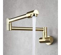 Taps for Kitchen Pot Filler Wall Mounted, 360 Swivel Universal Cold Water Tap Single Handle Multi-Function, Kitchen Faucet Kitchen Sinks Tap-Chrome