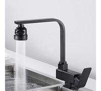 Taps Inside Tap Hot and Cold Inward Opening Window Sink Folding Rotatable Kitchen Faucet Black-A
