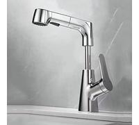taps Pull Out Spray,liftable,Single with extendable 2 Functions Sprayer,360°rotatable Bathroom Sink Mixer Faucet,Single Lever hot and Cold Mixer,Chrome