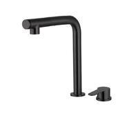 Taps with Pull Out Sprayer 304 Stainless Steel Pull-Out Kitchen Sink Faucet Lift Concealed Hot and Cold Mixed Water Double Hole Single Handle Tap(Black)