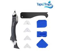 Taps2Traps 10 Piece Caulking Tools Set Scraper Silicone Sealant Remover & Finishing Kit