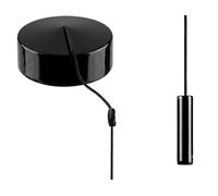 Taps2Traps™ Black Bathroom Light Pull Switch With Black Cord & Slim Toggle 2 Way 6A