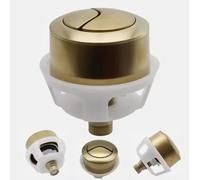 Taps2Traps Brushed Brass Effect Toilet Dual Flush Button Replacement Fits Siamp Cable Operated Flush Valves - Optima 50 - Please See Additional Images for Compatability