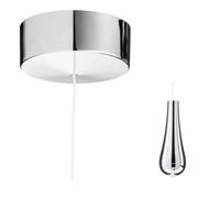 Taps2Traps™ Chrome Bathroom Ceiling Light Pull Cord Switch 2 way 6A With CP Teardrop Pendant