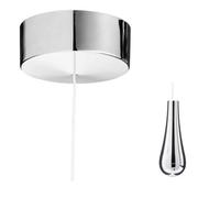 Taps2Traps™ Chrome Bathroom Ceiling Light Pull Cord Switch 2 Way 6A With Cp Teardrop Pendant