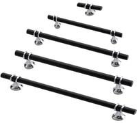 Taps2Traps Chrome & Black Kitchen Cabinet Cupboard Door Drawer Bar Handle 50mm - 192mm Hole to Hole (160mm Hole Spacing)