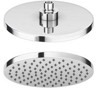 Taps2Traps Chrome Round 200mm Overhead Shower Head With Anti-Limescale Nozzles + Swivel Joint
