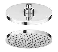 Taps2Traps® Chrome Round 200mm Overhead Shower Head with Anti-Limescale Nozzles + Swivel Joint