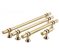 Taps2Traps® Classic Brass Finished Cupboard Door Bar Handle 96mm Hole Spacing Includes Fixing Screws