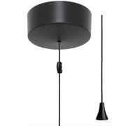 Taps2Traps Matt Black Bathroom Light Pull Switch With Black Cord & Toggle 2 Way 6A