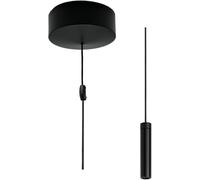 Taps2Traps™ Matt Black Bathroom Light Pull Switch with Mordern Sleek Toggle & Black Cord 2 Way 6A