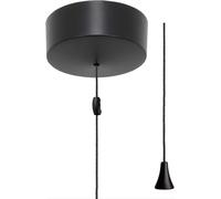 Taps2Traps Modern Bathroom Ceiling Light Finished in Matt Black Switch with Black Pull Cord and Toggle - 6A 2-Way