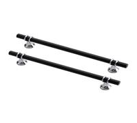 Taps2Traps Pack Of 2 X 192mm Chrome & Black Kitchen Cabinet Cupboard Door Drawer Bar Handle 192mm Hole Spacing