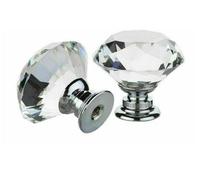 Taps2Traps Pack Of 2 X Crystal Style Door Knobs Cupboard Drawer Furniture Handle Cabinet