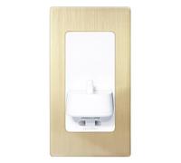Taps2Traps - ProofVision Brushed Brass Single In-Wall Electric Toothbrush Charger with Shaver Socket compatible with Philips Sonicare