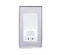 Taps2Traps - ProofVision Brushed Steel Single In-Wall Electric Toothbrush Charger with Shaver Socket compatible with Philips Sonicare
