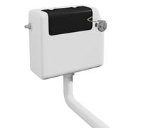 Taps2Traps Small Compact Top Access Concealed Toilet Cistern 6 Litre Dual Flush + Chrome Push Button